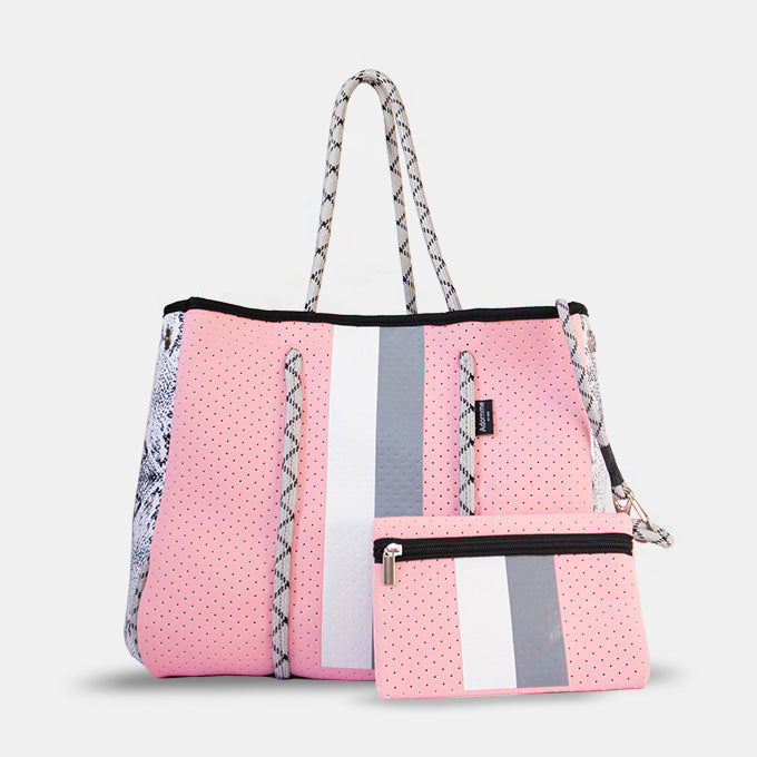 BABY PINK & GREY TOTE