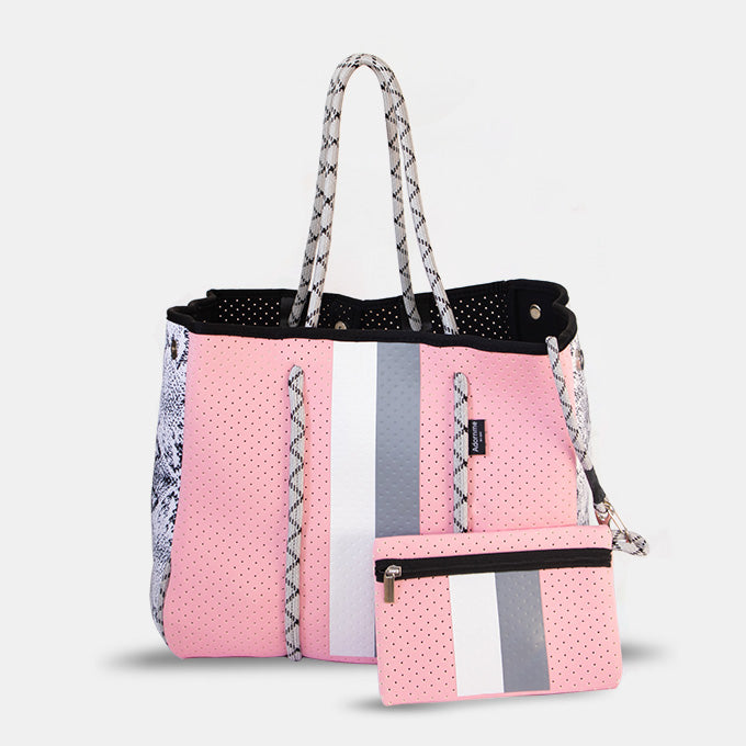 BABY PINK & GREY TOTE