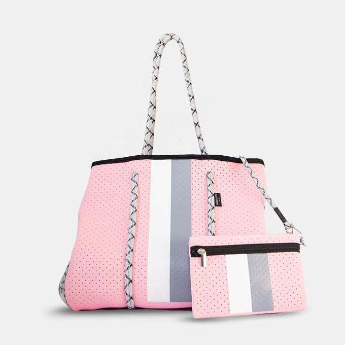 BABY PINK & GREY TOTE