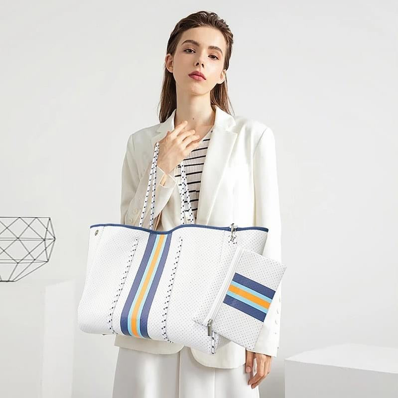 BLUE & WHITE TOTE